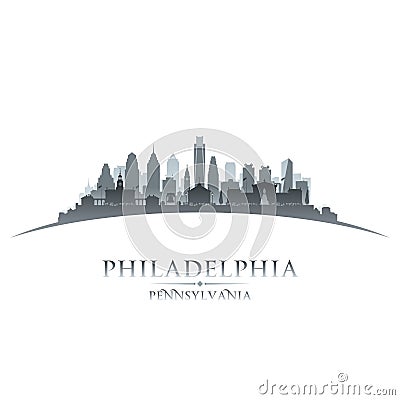 Philadelphia Pennsylvania city silhouette white background Vector Illustration