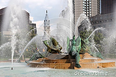 Fountain in Philadelphia Stock Photo