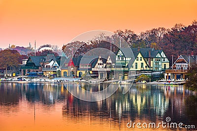 Philadelphia, Pennsylvania, USA Boathouse Row Stock Photo