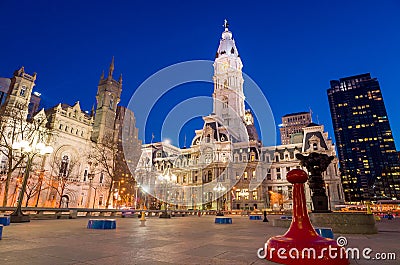 Philadelphia's landmark historic City Hall building Stock Photo