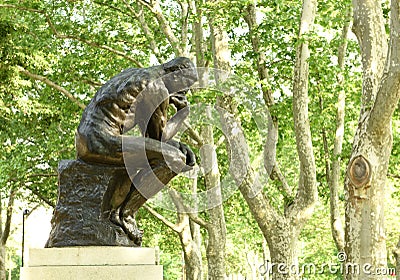 Philadelphia, USA - May 29, 2018: Statue of The Thinker at the R Editorial Stock Photo