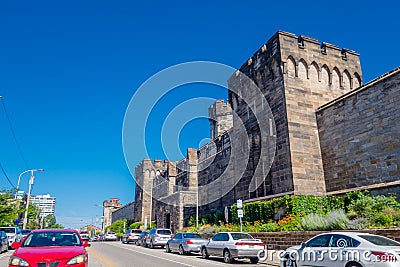 PHILADELPHIA, USA - NOVEMBER 22, 2016: Outer Walls of Historic Eastern State Penitentiary in Philadelphia Editorial Stock Photo