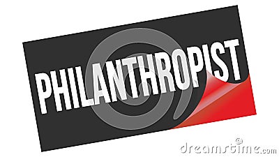 PHILANTHROPIST text on black red sticker stamp Stock Photo