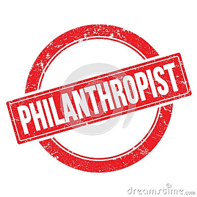 PHILANTHROPIST text on red grungy round stamp Stock Photo