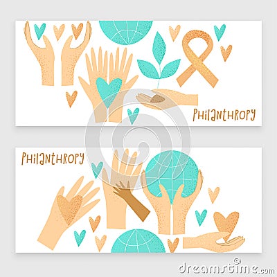 Philanthropy design, vector donation concept Vector Illustration