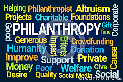 Philanthropy Word Cloud Stock Photo