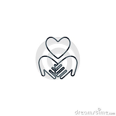 Philantropy outline icon. Monochrome simple sign from charity and non-profit collection. Philantropy icon for logo Vector Illustration