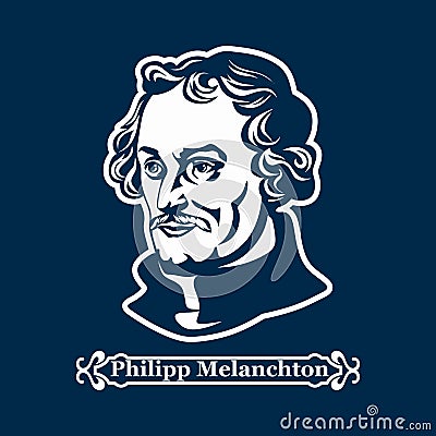 Philipp Melanchton. Protestantism. Leaders of the European Reformation Vector Illustration