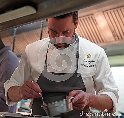 Philippe Mille, One of the Best Craftsmen in France Meilleur Ouvrier de France and Chef of two Michelin-starred Le Parc Editorial Stock Photo