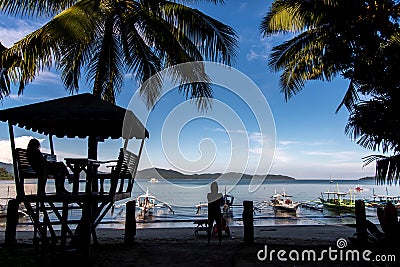 Philippine - Beautiful Landscape at Port Barton, Palawan Editorial Stock Photo