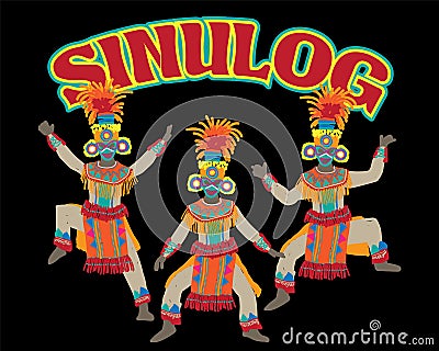 Philippine cebu festival sinulog celebration fiesta Vector Illustration