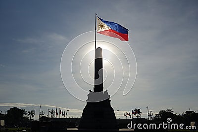 Philippine Flag Rizal Monument Stock Photo