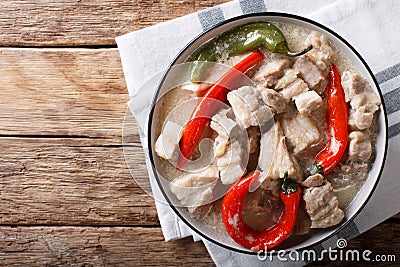 Philippine food: bicol express from a pork belly and coconut mil Stock Photo