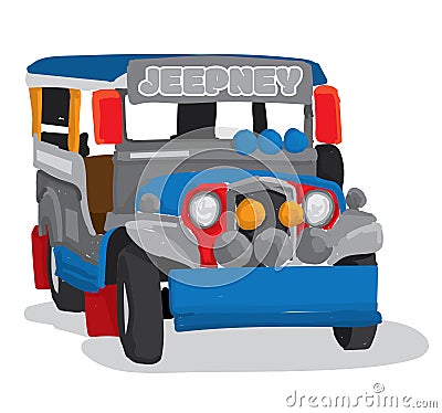 Philippine Manila icons Jeepney transportation Vector Illustration