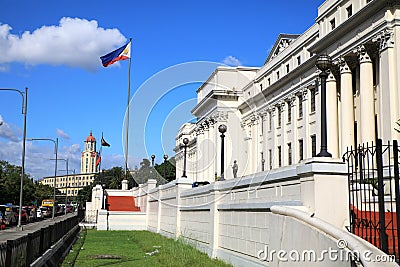 The Philippine National Museum with manila city hall Editorial Stock Photo