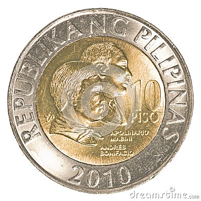 10 Philippine peso coin Stock Photo