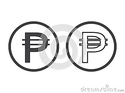 Philippine peso currency symbol, vector illustration on white Vector Illustration