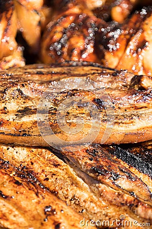 Philippine Style Pork Chop Closeup Portrait Stock Photo