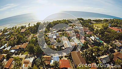 Philippine Village. Aerial view. The island of Bohol. Anda city. Stock Photo