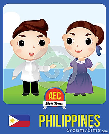 Philippines AEC doll Vector Illustration