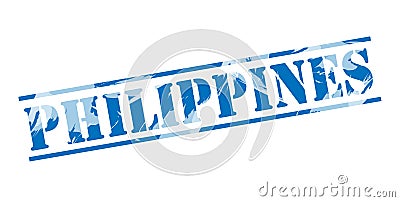 Philippines blue stamp Stock Photo