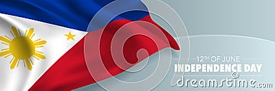 Philippines happy independence day vector banner, greeting card Vector Illustration