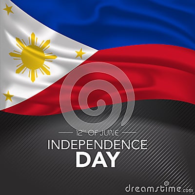 Philippines independence day greeting card, banner, vector illustration Vector Illustration