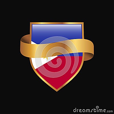 Phillipines flag Golden badge design vector Vector Illustration