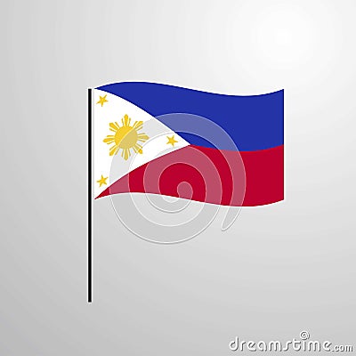 Phillipines waving Flag Vector Illustration