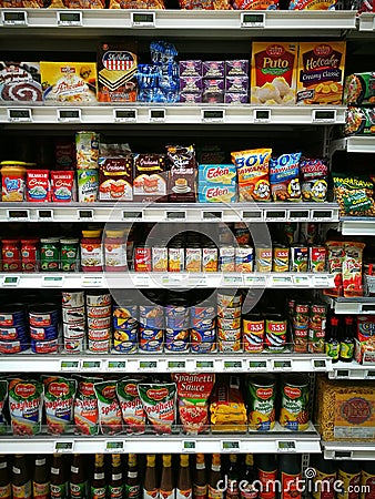 Phillippines food section at gourmet super market Editorial Stock Photo