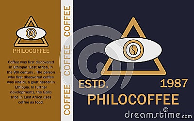 philocoffee logo design illustration Vector Illustration