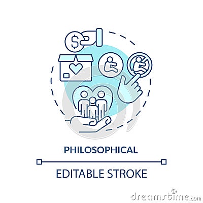 Philosophical turquoise concept icon Vector Illustration