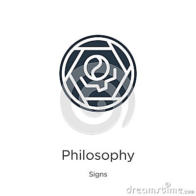 Philosophy icon vector. Trendy flat philosophy icon from signs collection isolated on white background. Vector illustration can be Vector Illustration