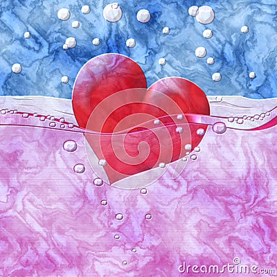 Philtre drink of love relief painting on generated marble textur Stock Photo