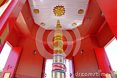 Phitsanulok City Pillar Shrine the sacred wood Stock Photo