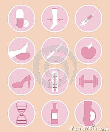 Phlebology vector icons Vector Illustration