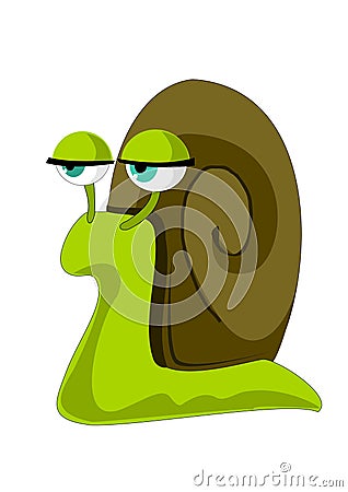 Phlegmatic snail Vector Illustration