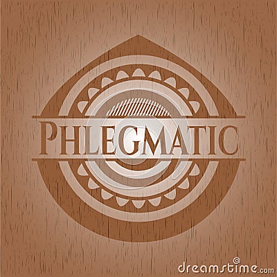 Phlegmatic vintage wooden emblem. Vector Illustration Vector Illustration