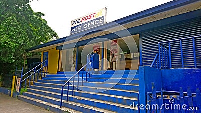 PhlPost Santa Mesa branch post office facade in Manila, Philippines Editorial Stock Photo