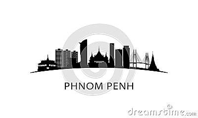 Phnom penh city skyline. Vector Illustration