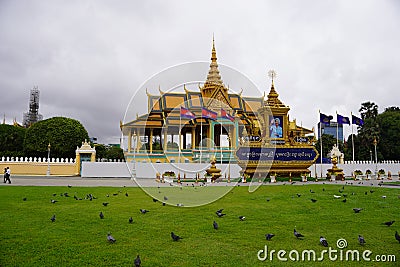 Outdoor in The Phnom Penh Royal Palace in Cambodia Editorial Stock Photo