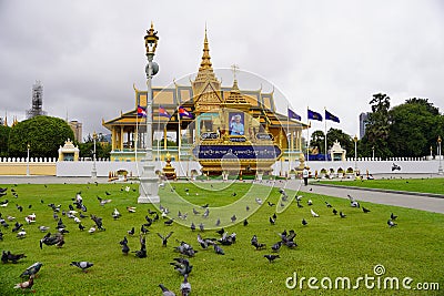 Outdoor in The Phnom Penh Royal Palace in Cambodia Stock Photo