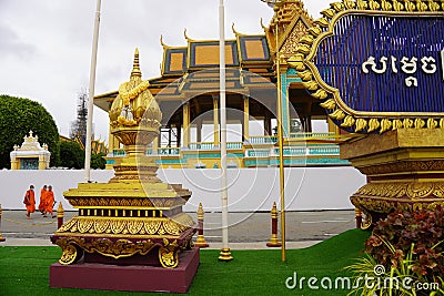 Outdoor in The Phnom Penh Royal Palace in Cambodia Editorial Stock Photo