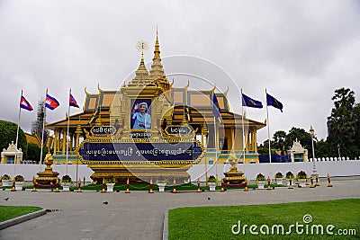 Outdoor in The Phnom Penh Royal Palace in Cambodia Editorial Stock Photo