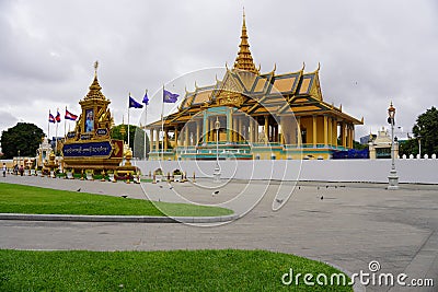 Outdoor in The Phnom Penh Royal Palace in Cambodia Editorial Stock Photo