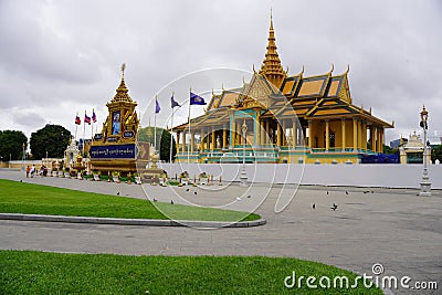 Outdoor in The Phnom Penh Royal Palace in Cambodia Editorial Stock Photo