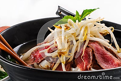 Pho - Vietnamese Rare Beef noodle soup Stock Photo