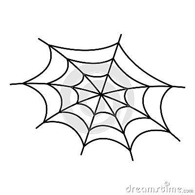 Phobia spider web icon, outline style Vector Illustration