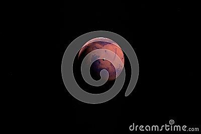 Phobos, Mars I, orbiting around Mars planet in the outer space. 3d render Stock Photo