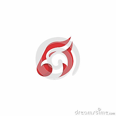 Phoenix Abstract Logo Simple Design. Bird Head Logo Vector Illustration